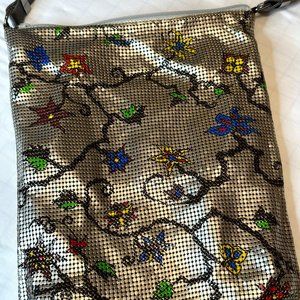 Vintage Whiting & Davis Floral Enameled Mesh Bag